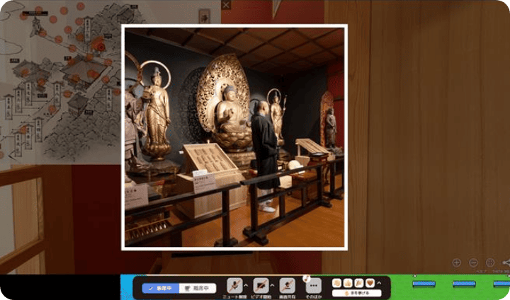 [写真] バーチャル会場内の神社内を映した様子