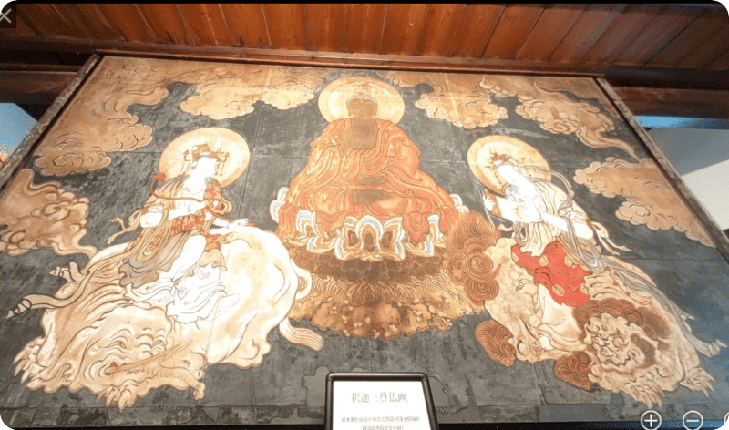 [写真] バーチャル会場内の仏像・お宿の様子