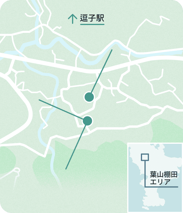 葉山棚田エリアの地図