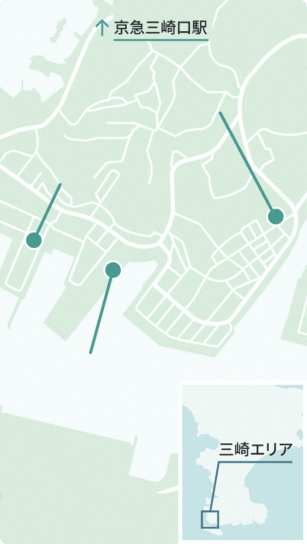 三崎エリアの地図